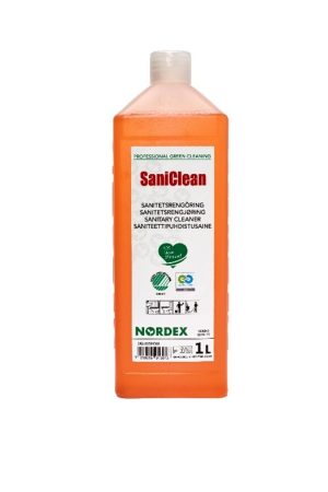 Svanemærket SaniClean sanitets rengøringsmiddel fra Nordex